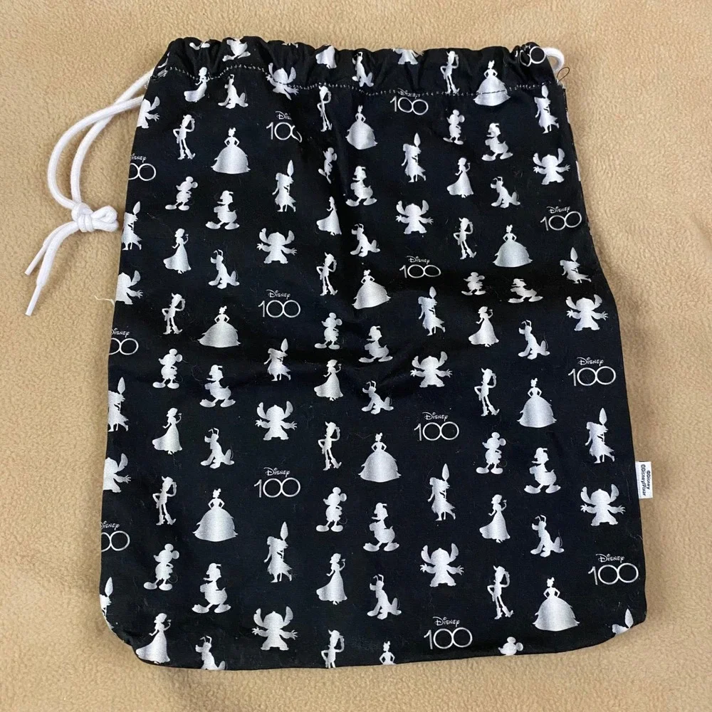 Vans Disney 100th Anniversary Drawstring Kids Shoe Bag Black‎ White EUC